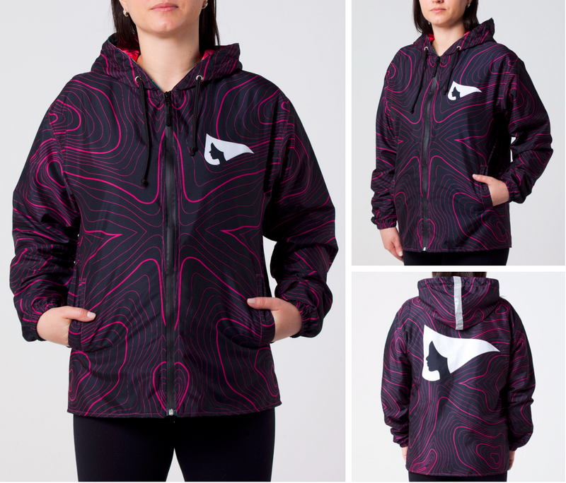 Corta Vento Esposas de Legendários Preto e Rosa