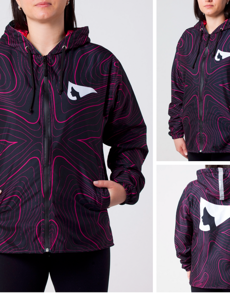 Corta Vento Esposas de Legendários Preto e Rosa